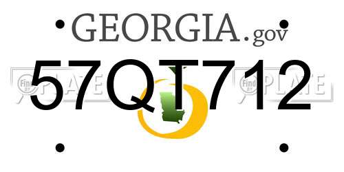 57QT712 Georgia License Plate