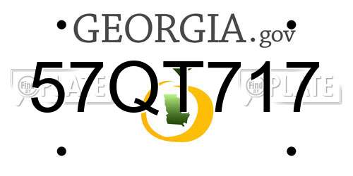 57QT717 Georgia License Plate