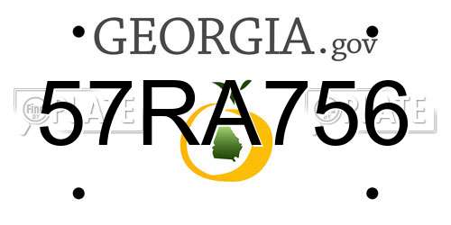 57RA756 Georgia License Plate