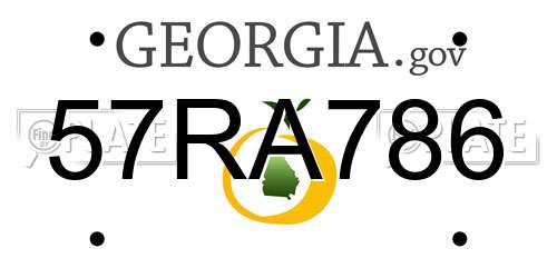 57RA786 Georgia License Plate