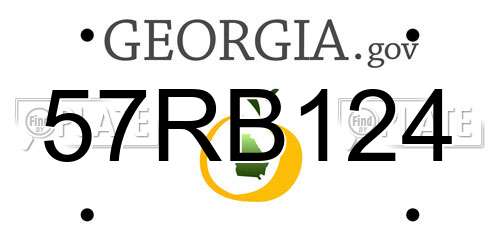 57RB124 Georgia License Plate