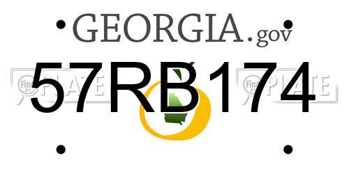 57RB174 Georgia License Plate