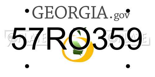 57RO359 Georgia License Plate