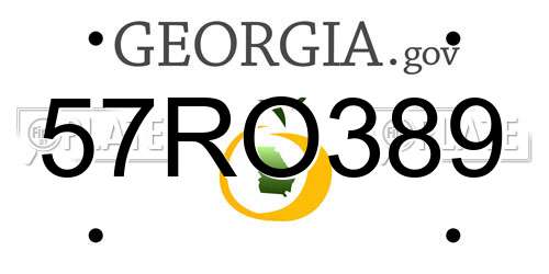 57RO389 Georgia License Plate