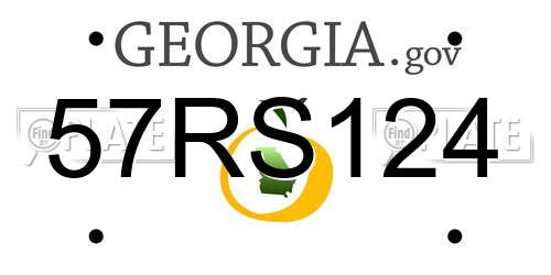 57RS124 Georgia License Plate