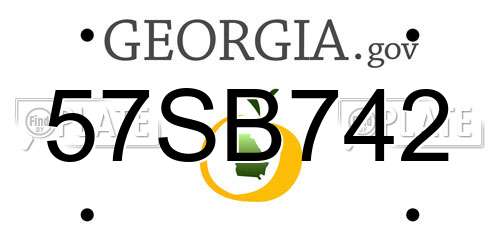 57SB742 Georgia License Plate
