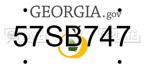 57SB747 Georgia License Plate