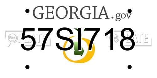 57SI718 Georgia License Plate