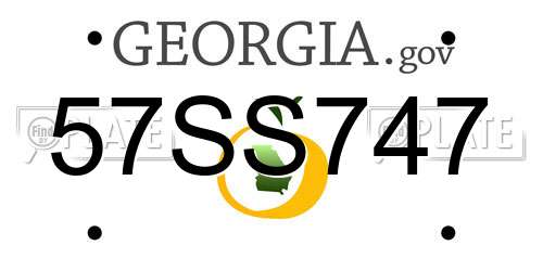57SS747 Georgia License Plate
