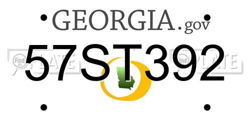 57ST392 Georgia License Plate