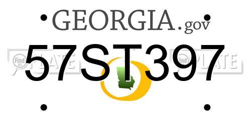 57ST397 Georgia License Plate