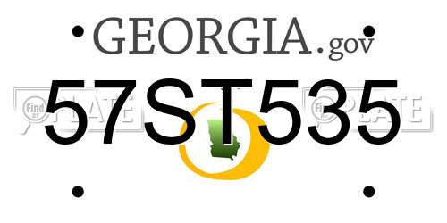 57ST535 Georgia License Plate