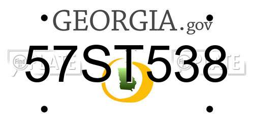 57ST538 Georgia License Plate