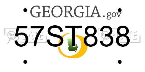 57ST838 Georgia License Plate