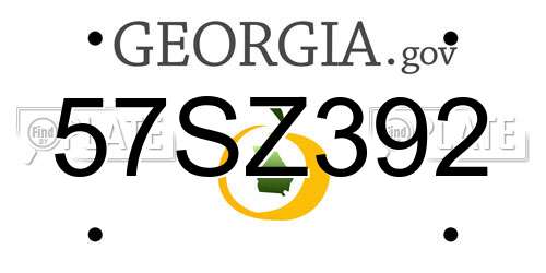 57SZ392 Georgia License Plate