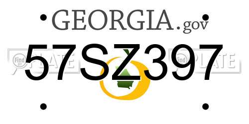 57SZ397 Georgia License Plate