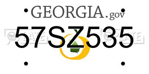 57SZ535 Georgia License Plate