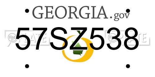 57SZ538 Georgia License Plate