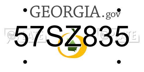 57SZ835 Georgia License Plate