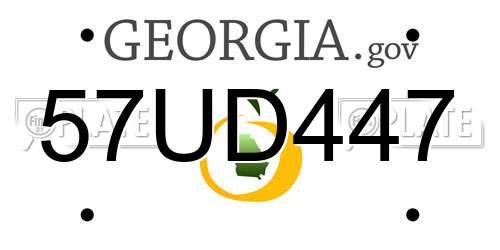 57UD447 Georgia License Plate
