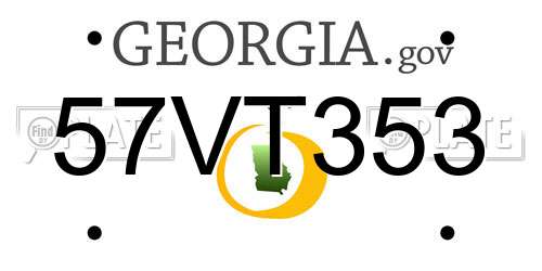 57VT353 Georgia License Plate