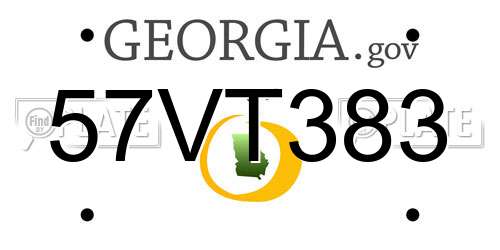 57VT383 Georgia License Plate