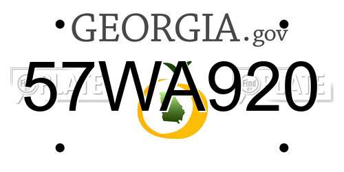57WA920 Georgia License Plate