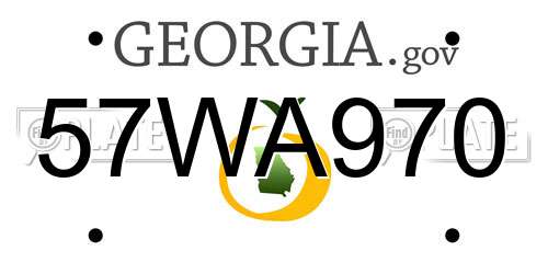 57WA970 Georgia License Plate
