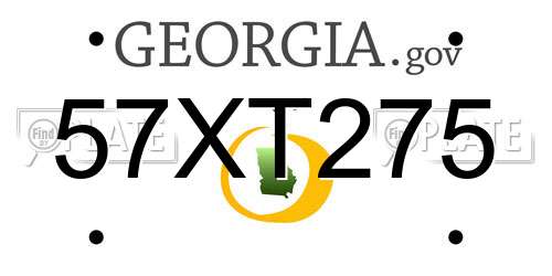 57XT275 Georgia License Plate
