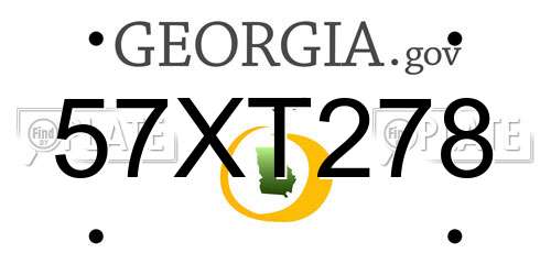 57XT278 Georgia License Plate
