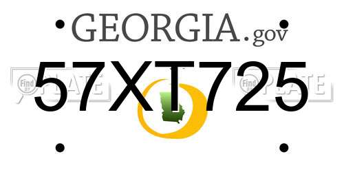 57XT725 Georgia License Plate
