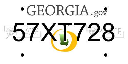 57XT728 Georgia License Plate