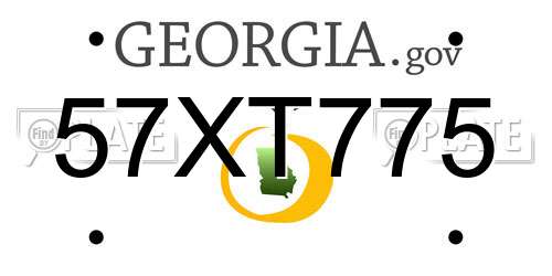 57XT775 Georgia License Plate