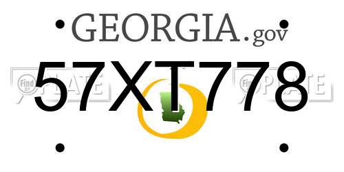 57XT778 Georgia License Plate