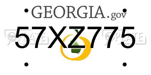 57XZ775 Georgia License Plate