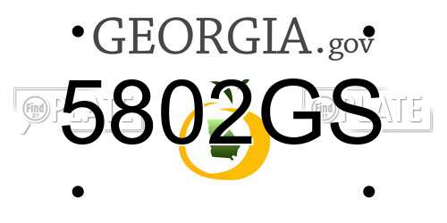 5802GS Georgia License Plate