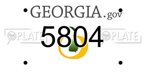5804 Georgia License Plate