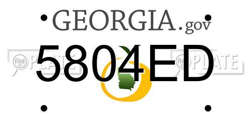 5804ED Georgia License Plate