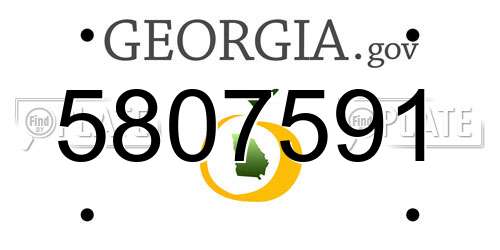 5807591 Georgia License Plate