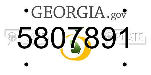 5807891 Georgia License Plate