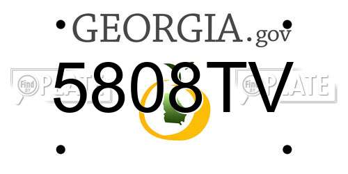 5808TV Georgia License Plate