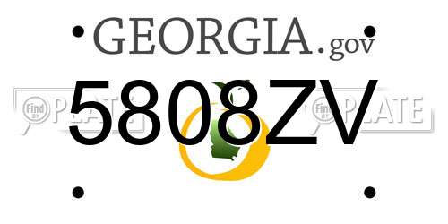 5808ZV Georgia License Plate