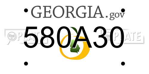 580A30 Georgia License Plate