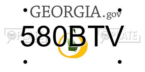 580BTV Georgia License Plate