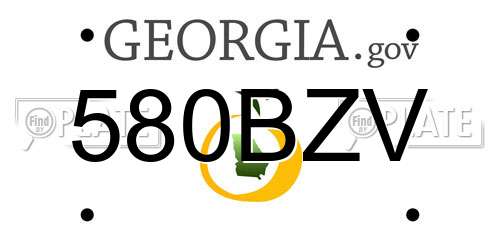 580BZV Georgia License Plate