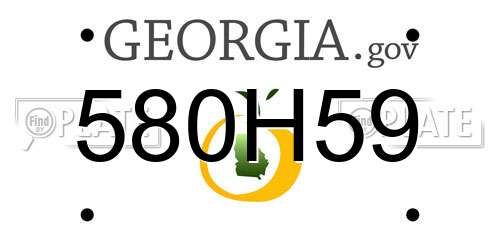 580H59 Georgia License Plate
