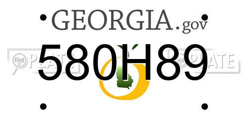580H89 Georgia License Plate