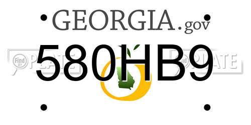 580HB9 Georgia License Plate