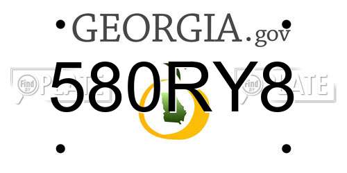 580RY8 Georgia License Plate