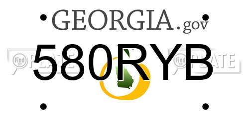 580RYB Georgia License Plate